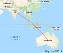 duration from india to australia